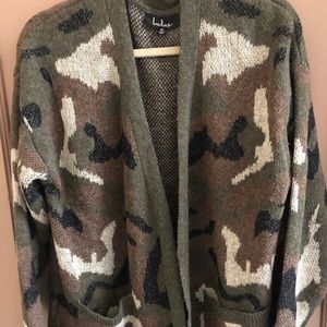 Lulu’s camo Knee length cardigan